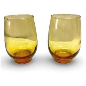 Orange Ombre Stemless Wine Glasses